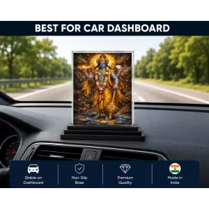 Hindu Deity Acrylic Car Dashboard Showpiece | Double-Sided Hindu Deity Photo Stand | 3 X 4 Inch Photo | Transparent Acrylic Frame With Black Base | Car Dashboard, Office & Table Decor (F70366) Hindu Deity Acrylic Car Dashboard Showpiece | Double-Sided Hindu Deity Photo Stand | 3 X 4 Inch Photo | Transparent Acrylic Frame With Black Base | Car Dashboard, Office & Table Decor (F70366)