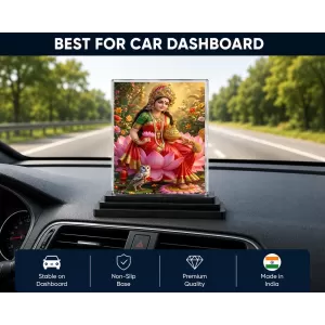 Lakshmi Acrylic Car Dashboard Showpiece | Double-Sided Lakshmi Photo Stand | 3 X 4 Inch Photo | Transparent Acrylic Frame With Black Base | Car Dashboard, Office & Table Decor (F70369) Lakshmi Acrylic Car Dashboard Showpiece | Double-Sided Lakshmi Photo Stand | 3 X 4 Inch Photo | Transparent Acrylic Frame With Black Base | Car Dashboard, Office & Table Decor (F70369)