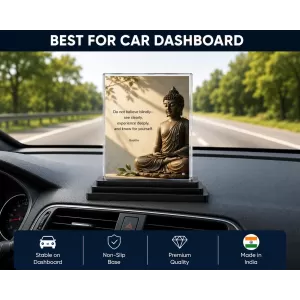Goutam Buddha Quotes English Acrylic Car Dashboard Showpiece | Double-Sided Goutam Buddha Quotes English Photo Stand | 3 X 4 Inch Photo | Transparent Acrylic Frame With Black Base | Car Dashboard, Office & Table Decor (F70375) Goutam Buddha Quotes English Acrylic Car Dashboard Showpiece | Double-Sided Goutam Buddha Quotes English Photo Stand | 3 X 4 Inch Photo | Transparent Acrylic Frame With Black Base | Car Dashboard, Office & Table Decor (F70375)