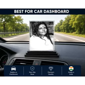 Anandamayi Ma Acrylic Car Dashboard Showpiece | Double-Sided Anandamayi Ma Photo Stand | 3 X 4 Inch Photo | Transparent Acrylic Frame With Black Base | Car Dashboard, Office & Table Decor (F70394) Anandamayi Ma Acrylic Car Dashboard Showpiece | Double-Sided Anandamayi Ma Photo Stand | 3 X 4 Inch Photo | Transparent Acrylic Frame With Black Base | Car Dashboard, Office & Table Decor (F70394)