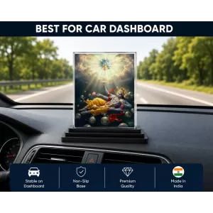 Lord Vishnu Acrylic Car Dashboard Showpiece | Double-Sided Lord Vishnu Photo Stand | 3 X 4 Inch Photo | Transparent Acrylic Frame With Black Base | Car Dashboard, Office & Table Decor (F70395) Lord Vishnu Acrylic Car Dashboard Showpiece | Double-Sided Lord Vishnu Photo Stand | 3 X 4 Inch Photo | Transparent Acrylic Frame With Black Base | Car Dashboard, Office & Table Decor (F70395)