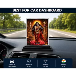 Maa Kali Acrylic Car Dashboard Showpiece | Double-Sided Maa Kali Photo Stand | 3 X 4 Inch Photo | Transparent Acrylic Frame With Black Base | Car Dashboard, Office & Table Decor (F70397) Maa Kali Acrylic Car Dashboard Showpiece | Double-Sided Maa Kali Photo Stand | 3 X 4 Inch Photo | Transparent Acrylic Frame With Black Base | Car Dashboard, Office & Table Decor (F70397)