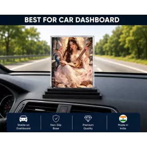 Lakshmi Acrylic Car Dashboard Showpiece | Double-Sided Lakshmi Photo Stand | 3 X 4 Inch Photo | Transparent Acrylic Frame With Black Base | Car Dashboard, Office & Table Decor (F70398) Lakshmi Acrylic Car Dashboard Showpiece | Double-Sided Lakshmi Photo Stand | 3 X 4 Inch Photo | Transparent Acrylic Frame With Black Base | Car Dashboard, Office & Table Decor (F70398)