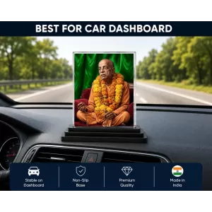 A.C. Bhaktivedanta Swami Prabhupada Acrylic Car Dashboard Showpiece | Double-Sided A.C. Bhaktivedanta Swami Prabhupada Photo Stand | 3 X 4 Inch Photo | Transparent Acrylic Frame With Black Base | Car Dashboard, Office & Table Decor (F70406) A.C. Bhaktivedanta Swami Prabhupada Acrylic Car Dashboard Showpiece | Double-Sided A.C. Bhaktivedanta Swami Prabhupada Photo Stand | 3 X 4 Inch Photo | Transparent Acrylic Frame With Black Base | Car Dashboard, Office & Table Decor (F70406)