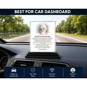 Lord Rama Acrylic Car Dashboard Showpiece | Double-Sided Lord Rama Photo Stand | 3 X 4 Inch Photo | Transparent Acrylic Frame With Black Base | Car Dashboard, Office & Table Decor (F70408)