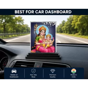 Parvati Acrylic Car Dashboard Showpiece | Double-Sided Parvati Photo Stand | 3 X 4 Inch Photo | Transparent Acrylic Frame With Black Base | Car Dashboard, Office & Table Decor (F70409) Parvati Acrylic Car Dashboard Showpiece | Double-Sided Parvati Photo Stand | 3 X 4 Inch Photo | Transparent Acrylic Frame With Black Base | Car Dashboard, Office & Table Decor (F70409)