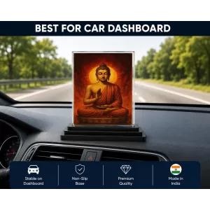 Gautama Buddha Acrylic Car Dashboard Showpiece | Double-Sided Gautama Buddha Photo Stand | 3 X 4 Inch Photo | Transparent Acrylic Frame With Black Base | Car Dashboard, Office & Table Decor (F70410) Gautama Buddha Acrylic Car Dashboard Showpiece | Double-Sided Gautama Buddha Photo Stand | 3 X 4 Inch Photo | Transparent Acrylic Frame With Black Base | Car Dashboard, Office & Table Decor (F70410)