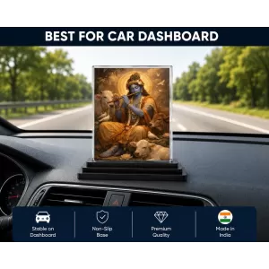 Hindu Deity Acrylic Car Dashboard Showpiece | Double-Sided Hindu Deity Photo Stand | 3 X 4 Inch Photo | Transparent Acrylic Frame With Black Base | Car Dashboard, Office & Table Decor (F70416) Hindu Deity Acrylic Car Dashboard Showpiece | Double-Sided Hindu Deity Photo Stand | 3 X 4 Inch Photo | Transparent Acrylic Frame With Black Base | Car Dashboard, Office & Table Decor (F70416)