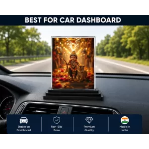 Lord Ayyappa Acrylic Car Dashboard Showpiece | Double-Sided Lord Ayyappa Photo Stand | 3 X 4 Inch Photo | Transparent Acrylic Frame With Black Base | Car Dashboard, Office & Table Decor (F70420) Lord Ayyappa Acrylic Car Dashboard Showpiece | Double-Sided Lord Ayyappa Photo Stand | 3 X 4 Inch Photo | Transparent Acrylic Frame With Black Base | Car Dashboard, Office & Table Decor (F70420)