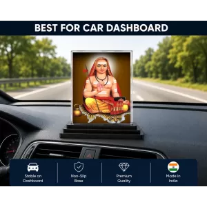 Adi Shankaracharya Acrylic Car Dashboard Showpiece | Double-Sided Adi Shankaracharya Photo Stand | 3 X 4 Inch Photo | Transparent Acrylic Frame With Black Base | Car Dashboard, Office & Table Decor (F70432) Adi Shankaracharya Acrylic Car Dashboard Showpiece | Double-Sided Adi Shankaracharya Photo Stand | 3 X 4 Inch Photo | Transparent Acrylic Frame With Black Base | Car Dashboard, Office & Table Decor (F70432)