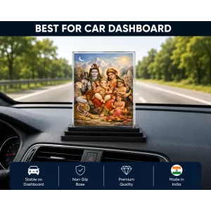 Lord Ganesha Acrylic Car Dashboard Showpiece | Double-Sided Lord Ganesha Photo Stand | 3 X 4 Inch Photo | Transparent Acrylic Frame With Black Base | Car Dashboard, Office & Table Decor (F70439) Lord Ganesha Acrylic Car Dashboard Showpiece | Double-Sided Lord Ganesha Photo Stand | 3 X 4 Inch Photo | Transparent Acrylic Frame With Black Base | Car Dashboard, Office & Table Decor (F70439)