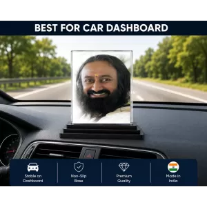 Sri Sri Ravi Shankar Acrylic Car Dashboard Showpiece | Double-Sided Sri Sri Ravi Shankar Photo Stand | 3 X 4 Inch Photo | Transparent Acrylic Frame With Black Base | Car Dashboard, Office & Table Decor (F70446) Sri Sri Ravi Shankar Acrylic Car Dashboard Showpiece | Double-Sided Sri Sri Ravi Shankar Photo Stand | 3 X 4 Inch Photo | Transparent Acrylic Frame With Black Base | Car Dashboard, Office & Table Decor (F70446)