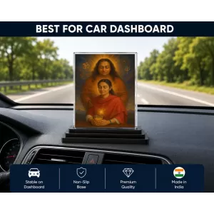 Yogadananda Acrylic Car Dashboard Showpiece | Double-Sided Yogadananda Photo Stand | 3 X 4 Inch Photo | Transparent Acrylic Frame With Black Base | Car Dashboard, Office & Table Decor (F70449) Yogadananda Acrylic Car Dashboard Showpiece | Double-Sided Yogadananda Photo Stand | 3 X 4 Inch Photo | Transparent Acrylic Frame With Black Base | Car Dashboard, Office & Table Decor (F70449)