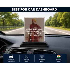 Swami Vibekananda Quote Acrylic Car Dashboard Showpiece | Double-Sided Swami Vibekananda Quote Photo Stand | 3 X 4 Inch Photo | Transparent Acrylic Frame With Black Base | Car Dashboard, Office & Table Decor (F70456) Swami Vibekananda Quote Acrylic Car Dashboard Showpiece | Double-Sided Swami Vibekananda Quote Photo Stand | 3 X 4 Inch Photo | Transparent Acrylic Frame With Black Base | Car Dashboard, Office & Table Decor (F70456)