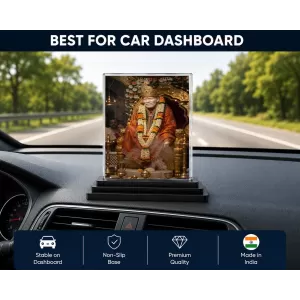 Sai Baba Acrylic Car Dashboard Showpiece | Double-Sided Sai Baba Photo Stand | 3 X 4 Inch Photo | Transparent Acrylic Frame With Black Base | Car Dashboard, Office & Table Decor (F70460) Sai Baba Acrylic Car Dashboard Showpiece | Double-Sided Sai Baba Photo Stand | 3 X 4 Inch Photo | Transparent Acrylic Frame With Black Base | Car Dashboard, Office & Table Decor (F70460)