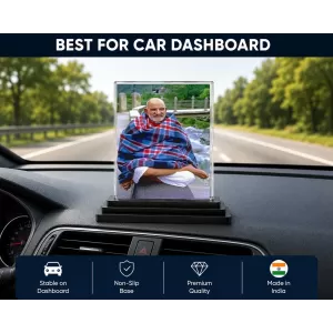 Neem Karoli Baba Acrylic Car Dashboard Showpiece | Double-Sided Neem Karoli Baba Photo Stand | 3 X 4 Inch Photo | Transparent Acrylic Frame With Black Base | Car Dashboard, Office & Table Decor (F70462) Neem Karoli Baba Acrylic Car Dashboard Showpiece | Double-Sided Neem Karoli Baba Photo Stand | 3 X 4 Inch Photo | Transparent Acrylic Frame With Black Base | Car Dashboard, Office & Table Decor (F70462)