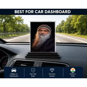 Osho Acrylic Car Dashboard Showpiece | Double-Sided Osho Photo Stand | 3 X 4 Inch Photo | Transparent Acrylic Frame With Black Base | Car Dashboard, Office & Table Decor (F70466) Osho Acrylic Car Dashboard Showpiece | Double-Sided Osho Photo Stand | 3 X 4 Inch Photo | Transparent Acrylic Frame With Black Base | Car Dashboard, Office & Table Decor (F70466)