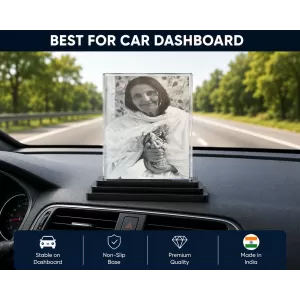Anandamayi Ma Acrylic Car Dashboard Showpiece | Double-Sided Anandamayi Ma Photo Stand | 3 X 4 Inch Photo | Transparent Acrylic Frame With Black Base | Car Dashboard, Office & Table Decor (F70473) Anandamayi Ma Acrylic Car Dashboard Showpiece | Double-Sided Anandamayi Ma Photo Stand | 3 X 4 Inch Photo | Transparent Acrylic Frame With Black Base | Car Dashboard, Office & Table Decor (F70473)
