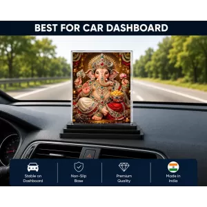 Lord Ganesha Acrylic Car Dashboard Showpiece | Double-Sided Lord Ganesha Photo Stand | 3 X 4 Inch Photo | Transparent Acrylic Frame With Black Base | Car Dashboard, Office & Table Decor (F70479) Lord Ganesha Acrylic Car Dashboard Showpiece | Double-Sided Lord Ganesha Photo Stand | 3 X 4 Inch Photo | Transparent Acrylic Frame With Black Base | Car Dashboard, Office & Table Decor (F70479)