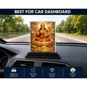 Lakshmi Acrylic Car Dashboard Showpiece | Double-Sided Lakshmi Photo Stand | 3 X 4 Inch Photo | Transparent Acrylic Frame With Black Base | Car Dashboard, Office & Table Decor (F70483) Lakshmi Acrylic Car Dashboard Showpiece | Double-Sided Lakshmi Photo Stand | 3 X 4 Inch Photo | Transparent Acrylic Frame With Black Base | Car Dashboard, Office & Table Decor (F70483)