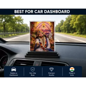 Khatu Shyam Ji Acrylic Car Dashboard Showpiece | Double-Sided Khatu Shyam Ji Photo Stand | 3 X 4 Inch Photo | Transparent Acrylic Frame With Black Base | Car Dashboard, Office & Table Decor (F70484) Khatu Shyam Ji Acrylic Car Dashboard Showpiece | Double-Sided Khatu Shyam Ji Photo Stand | 3 X 4 Inch Photo | Transparent Acrylic Frame With Black Base | Car Dashboard, Office & Table Decor (F70484)