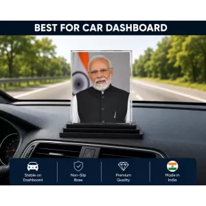 Modi Acrylic Car Dashboard Showpiece | Double-Sided Modi Photo Stand | 3 X 4 Inch Photo | Transparent Acrylic Frame With Black Base | Car Dashboard, Office & Table Decor (F70487) Modi Acrylic Car Dashboard Showpiece | Double-Sided Modi Photo Stand | 3 X 4 Inch Photo | Transparent Acrylic Frame With Black Base | Car Dashboard, Office & Table Decor (F70487)