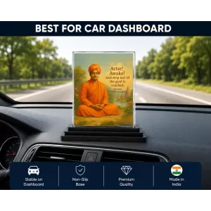 Swami Vibekananda Quote Acrylic Car Dashboard Showpiece | Double-Sided Swami Vibekananda Quote Photo Stand | 3 X 4 Inch Photo | Transparent Acrylic Frame With Black Base | Car Dashboard, Office & Table Decor (F70488) Swami Vibekananda Quote Acrylic Car Dashboard Showpiece | Double-Sided Swami Vibekananda Quote Photo Stand | 3 X 4 Inch Photo | Transparent Acrylic Frame With Black Base | Car Dashboard, Office & Table Decor (F70488)