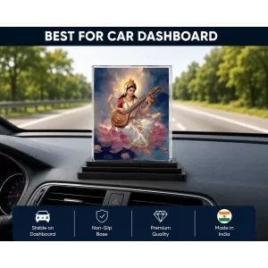 Hindu Goddess Acrylic Car Dashboard Showpiece | Double-Sided Hindu Goddess Photo Stand | 3 X 4 Inch Photo | Transparent Acrylic Frame With Black Base | Car Dashboard, Office & Table Decor (F70493) Hindu Goddess Acrylic Car Dashboard Showpiece | Double-Sided Hindu Goddess Photo Stand | 3 X 4 Inch Photo | Transparent Acrylic Frame With Black Base | Car Dashboard, Office & Table Decor (F70493)