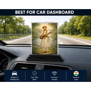 Sant Namdev Acrylic Car Dashboard Showpiece | Double-Sided Sant Namdev Photo Stand | 3 X 4 Inch Photo | Transparent Acrylic Frame With Black Base | Car Dashboard, Office & Table Decor (F70495) Sant Namdev Acrylic Car Dashboard Showpiece | Double-Sided Sant Namdev Photo Stand | 3 X 4 Inch Photo | Transparent Acrylic Frame With Black Base | Car Dashboard, Office & Table Decor (F70495)