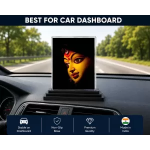 Maa Kali Acrylic Car Dashboard Showpiece | Double-Sided Maa Kali Photo Stand | 3 X 4 Inch Photo | Transparent Acrylic Frame With Black Base | Car Dashboard, Office & Table Decor (F70505) Maa Kali Acrylic Car Dashboard Showpiece | Double-Sided Maa Kali Photo Stand | 3 X 4 Inch Photo | Transparent Acrylic Frame With Black Base | Car Dashboard, Office & Table Decor (F70505)