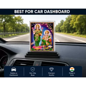 Lord Ganesha Acrylic Car Dashboard Showpiece | Double-Sided Lord Ganesha Photo Stand | 3 X 4 Inch Photo | Transparent Acrylic Frame With Black Base | Car Dashboard, Office & Table Decor (F70508) Lord Ganesha Acrylic Car Dashboard Showpiece | Double-Sided Lord Ganesha Photo Stand | 3 X 4 Inch Photo | Transparent Acrylic Frame With Black Base | Car Dashboard, Office & Table Decor (F70508)