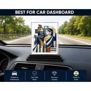 Krishna Acrylic Car Dashboard Showpiece | Double-Sided Krishna Photo Stand | 3 X 4 Inch Photo | Transparent Acrylic Frame With Black Base | Car Dashboard, Office & Table Decor (F70510) Krishna Acrylic Car Dashboard Showpiece | Double-Sided Krishna Photo Stand | 3 X 4 Inch Photo | Transparent Acrylic Frame With Black Base | Car Dashboard, Office & Table Decor (F70510)