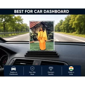 Jagadguru Kripalu Maharaj Acrylic Car Dashboard Showpiece | Double-Sided Jagadguru Kripalu Maharaj Photo Stand | 3 X 4 Inch Photo | Transparent Acrylic Frame With Black Base | Car Dashboard, Office & Table Decor (F70519) Jagadguru Kripalu Maharaj Acrylic Car Dashboard Showpiece | Double-Sided Jagadguru Kripalu Maharaj Photo Stand | 3 X 4 Inch Photo | Transparent Acrylic Frame With Black Base | Car Dashboard, Office & Table Decor (F70519)