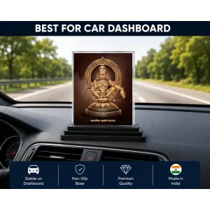 Lord Ayyappa Acrylic Car Dashboard Showpiece | Double-Sided Lord Ayyappa Photo Stand | 3 X 4 Inch Photo | Transparent Acrylic Frame With Black Base | Car Dashboard, Office & Table Decor (F70522) Lord Ayyappa Acrylic Car Dashboard Showpiece | Double-Sided Lord Ayyappa Photo Stand | 3 X 4 Inch Photo | Transparent Acrylic Frame With Black Base | Car Dashboard, Office & Table Decor (F70522)