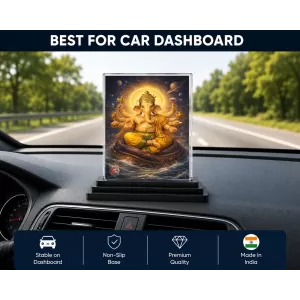 Lord Ganesha Acrylic Car Dashboard Showpiece | Double-Sided Lord Ganesha Photo Stand | 3 X 4 Inch Photo | Transparent Acrylic Frame With Black Base | Car Dashboard, Office & Table Decor (F70527) Lord Ganesha Acrylic Car Dashboard Showpiece | Double-Sided Lord Ganesha Photo Stand | 3 X 4 Inch Photo | Transparent Acrylic Frame With Black Base | Car Dashboard, Office & Table Decor (F70527)