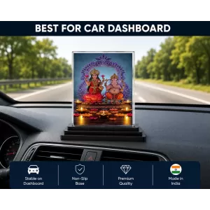 Lord Ganesha Acrylic Car Dashboard Showpiece | Double-Sided Lord Ganesha Photo Stand | 3 X 4 Inch Photo | Transparent Acrylic Frame With Black Base | Car Dashboard, Office & Table Decor (F70535) Lord Ganesha Acrylic Car Dashboard Showpiece | Double-Sided Lord Ganesha Photo Stand | 3 X 4 Inch Photo | Transparent Acrylic Frame With Black Base | Car Dashboard, Office & Table Decor (F70535)