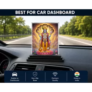 Lord Vishnu Acrylic Car Dashboard Showpiece | Double-Sided Lord Vishnu Photo Stand | 3 X 4 Inch Photo | Transparent Acrylic Frame With Black Base | Car Dashboard, Office & Table Decor (F70540) Lord Vishnu Acrylic Car Dashboard Showpiece | Double-Sided Lord Vishnu Photo Stand | 3 X 4 Inch Photo | Transparent Acrylic Frame With Black Base | Car Dashboard, Office & Table Decor (F70540)