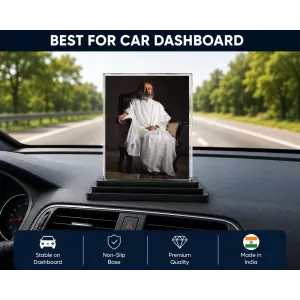 Sri Sri Ravi Shankar Acrylic Car Dashboard Showpiece | Double-Sided Sri Sri Ravi Shankar Photo Stand | 3 X 4 Inch Photo | Transparent Acrylic Frame With Black Base | Car Dashboard, Office & Table Decor (F70543) Sri Sri Ravi Shankar Acrylic Car Dashboard Showpiece | Double-Sided Sri Sri Ravi Shankar Photo Stand | 3 X 4 Inch Photo | Transparent Acrylic Frame With Black Base | Car Dashboard, Office & Table Decor (F70543)