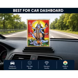 Maa Kali Acrylic Car Dashboard Showpiece | Double-Sided Maa Kali Photo Stand | 3 X 4 Inch Photo | Transparent Acrylic Frame With Black Base | Car Dashboard, Office & Table Decor (F70553) Maa Kali Acrylic Car Dashboard Showpiece | Double-Sided Maa Kali Photo Stand | 3 X 4 Inch Photo | Transparent Acrylic Frame With Black Base | Car Dashboard, Office & Table Decor (F70553)