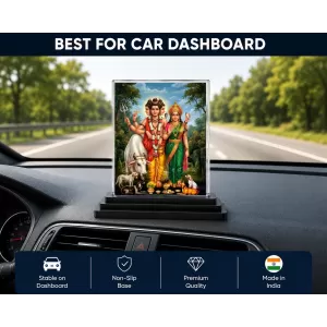 Adi Guru Dattatreya Acrylic Car Dashboard Showpiece | Double-Sided Adi Guru Dattatreya Photo Stand | 3 X 4 Inch Photo | Transparent Acrylic Frame With Black Base | Car Dashboard, Office & Table Decor (F70557) Adi Guru Dattatreya Acrylic Car Dashboard Showpiece | Double-Sided Adi Guru Dattatreya Photo Stand | 3 X 4 Inch Photo | Transparent Acrylic Frame With Black Base | Car Dashboard, Office & Table Decor (F70557)