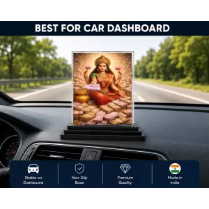 Lakshmi Acrylic Car Dashboard Showpiece | Double-Sided Lakshmi Photo Stand | 3 X 4 Inch Photo | Transparent Acrylic Frame With Black Base | Car Dashboard, Office & Table Decor (F70562) Lakshmi Acrylic Car Dashboard Showpiece | Double-Sided Lakshmi Photo Stand | 3 X 4 Inch Photo | Transparent Acrylic Frame With Black Base | Car Dashboard, Office & Table Decor (F70562)