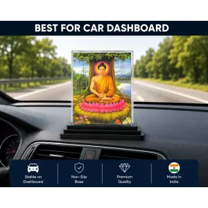 Gautama Buddha Acrylic Car Dashboard Showpiece | Double-Sided Gautama Buddha Photo Stand | 3 X 4 Inch Photo | Transparent Acrylic Frame With Black Base | Car Dashboard, Office & Table Decor (F70563) Gautama Buddha Acrylic Car Dashboard Showpiece | Double-Sided Gautama Buddha Photo Stand | 3 X 4 Inch Photo | Transparent Acrylic Frame With Black Base | Car Dashboard, Office & Table Decor (F70563)