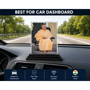 Radhanath Swami Acrylic Car Dashboard Showpiece | Double-Sided Radhanath Swami Photo Stand | 3 X 4 Inch Photo | Transparent Acrylic Frame With Black Base | Car Dashboard, Office & Table Decor (F70582) Radhanath Swami Acrylic Car Dashboard Showpiece | Double-Sided Radhanath Swami Photo Stand | 3 X 4 Inch Photo | Transparent Acrylic Frame With Black Base | Car Dashboard, Office & Table Decor (F70582)