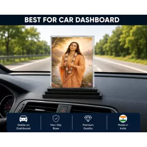 Sri Chaitannya Acrylic Car Dashboard Showpiece | Double-Sided Sri Chaitannya Photo Stand | 3 X 4 Inch Photo | Transparent Acrylic Frame With Black Base | Car Dashboard, Office & Table Decor (F70585) Sri Chaitannya Acrylic Car Dashboard Showpiece | Double-Sided Sri Chaitannya Photo Stand | 3 X 4 Inch Photo | Transparent Acrylic Frame With Black Base | Car Dashboard, Office & Table Decor (F70585)