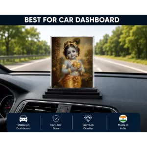 Radha Krishna Acrylic Car Dashboard Showpiece | Double-Sided Radha Krishna Photo Stand | 3 X 4 Inch Photo | Transparent Acrylic Frame With Black Base | Car Dashboard, Office & Table Decor (F70586) Radha Krishna Acrylic Car Dashboard Showpiece | Double-Sided Radha Krishna Photo Stand | 3 X 4 Inch Photo | Transparent Acrylic Frame With Black Base | Car Dashboard, Office & Table Decor (F70586)