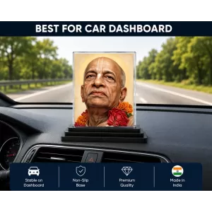 A.C. Bhaktivedanta Swami Prabhupada Acrylic Car Dashboard Showpiece | Double-Sided A.C. Bhaktivedanta Swami Prabhupada Photo Stand | 3 X 4 Inch Photo | Transparent Acrylic Frame With Black Base | Car Dashboard, Office & Table Decor (F70595) A.C. Bhaktivedanta Swami Prabhupada Acrylic Car Dashboard Showpiece | Double-Sided A.C. Bhaktivedanta Swami Prabhupada Photo Stand | 3 X 4 Inch Photo | Transparent Acrylic Frame With Black Base | Car Dashboard, Office & Table Decor (F70595)