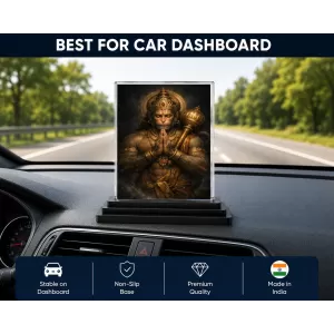 Hanuman Acrylic Car Dashboard Showpiece | Double-Sided Hanuman Photo Stand | 3 X 4 Inch Photo | Transparent Acrylic Frame With Black Base | Car Dashboard, Office & Table Decor (F70602) Hanuman Acrylic Car Dashboard Showpiece | Double-Sided Hanuman Photo Stand | 3 X 4 Inch Photo | Transparent Acrylic Frame With Black Base | Car Dashboard, Office & Table Decor (F70602)