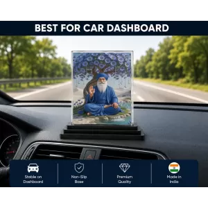 Guru Nanak Dev Ji Acrylic Car Dashboard Showpiece | Double-Sided Guru Nanak Dev Ji Photo Stand | 3 X 4 Inch Photo | Transparent Acrylic Frame With Black Base | Car Dashboard, Office & Table Decor (F70618) Guru Nanak Dev Ji Acrylic Car Dashboard Showpiece | Double-Sided Guru Nanak Dev Ji Photo Stand | 3 X 4 Inch Photo | Transparent Acrylic Frame With Black Base | Car Dashboard, Office & Table Decor (F70618)