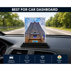 Meenakshi Temple Acrylic Car Dashboard Showpiece | Double-Sided Meenakshi Temple Photo Stand | 3 X 4 Inch Photo | Transparent Acrylic Frame With Black Base | Car Dashboard, Office & Table Decor (F70620) Meenakshi Temple Acrylic Car Dashboard Showpiece | Double-Sided Meenakshi Temple Photo Stand | 3 X 4 Inch Photo | Transparent Acrylic Frame With Black Base | Car Dashboard, Office & Table Decor (F70620)