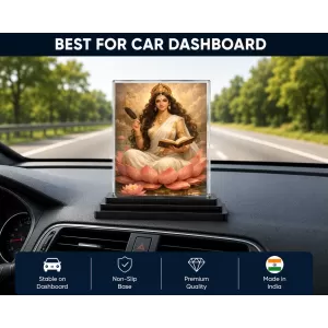 Lakshmi Acrylic Car Dashboard Showpiece | Double-Sided Lakshmi Photo Stand | 3 X 4 Inch Photo | Transparent Acrylic Frame With Black Base | Car Dashboard, Office & Table Decor (F70625) Lakshmi Acrylic Car Dashboard Showpiece | Double-Sided Lakshmi Photo Stand | 3 X 4 Inch Photo | Transparent Acrylic Frame With Black Base | Car Dashboard, Office & Table Decor (F70625)